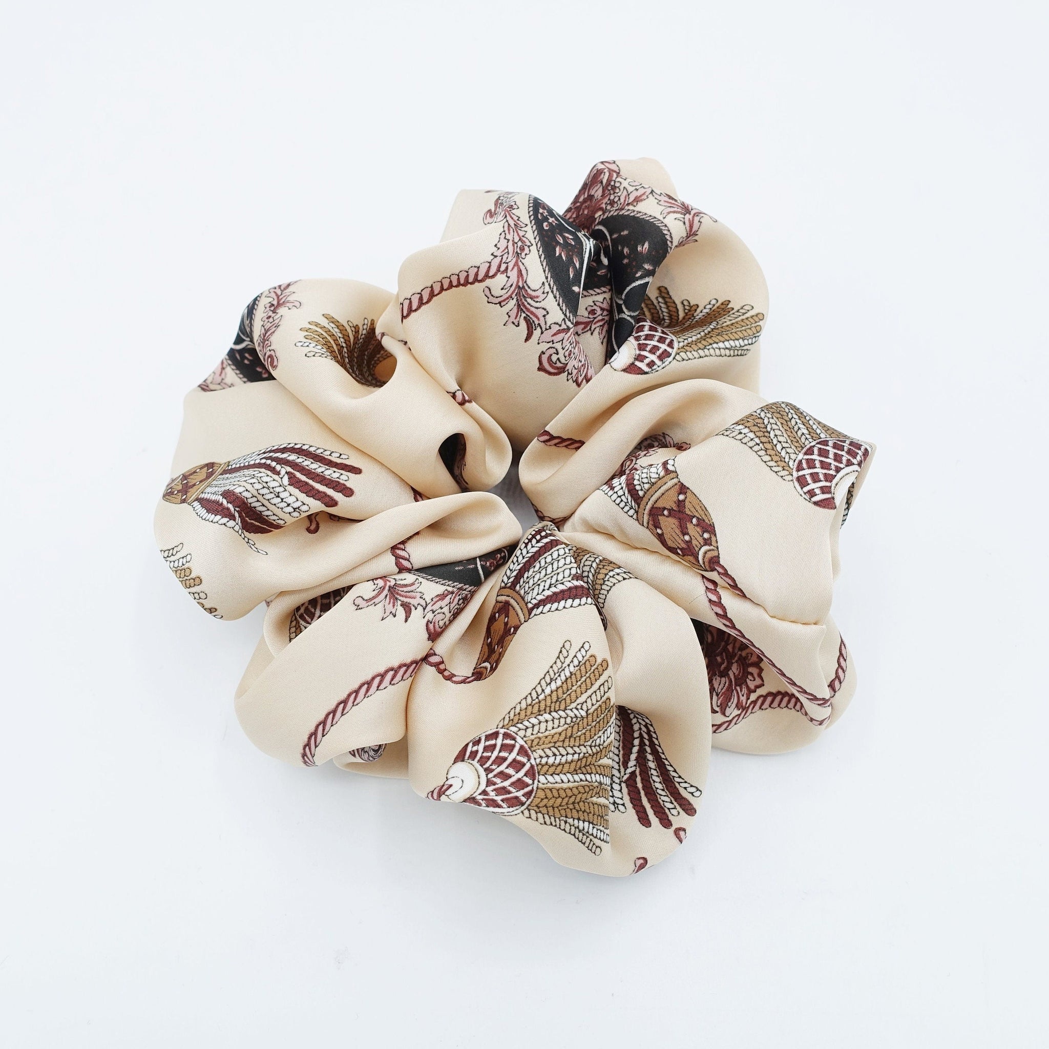 veryshine.com Scrunchies large satin scrunchies tassel print oversized scrunchies