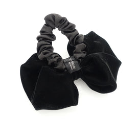 veryshine.com Scrunchies Luxury soft silk velvet balloon hair bow scrunchies pearl embellished scrunchy black velvet hair tie ponytail holder women scrunchy new