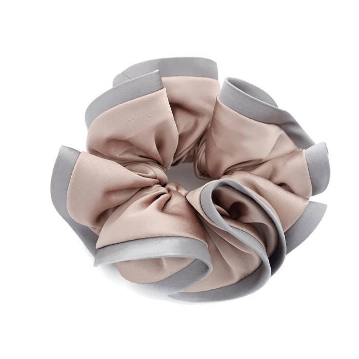 veryshine.com Scrunchies Red Wine Satin Biased Trim Scrunchies Two Tone Glossy Fabric Elastic scrunchy Ponytail Holder women Hair ties Accessory