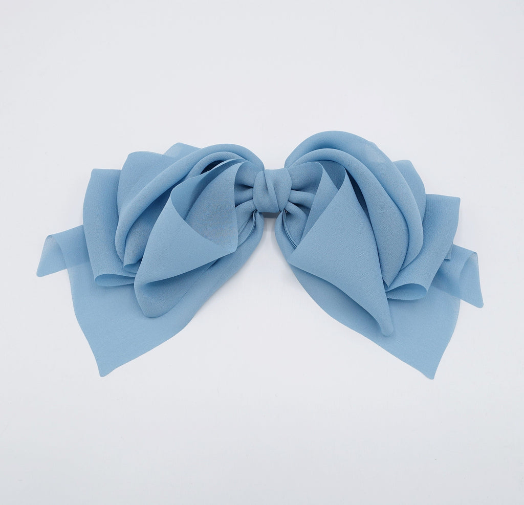 veryshine.com Sky blue chiffon drape hair bow feminine hair accessory