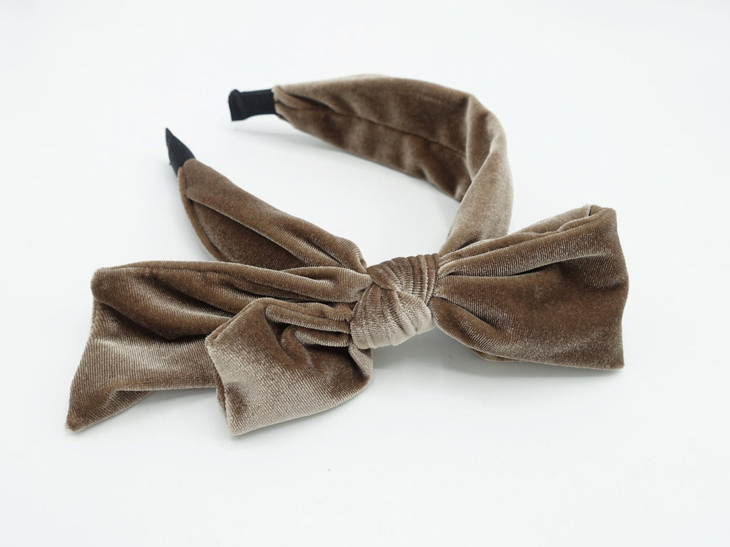 veryshine.com velvet bow knotted headband basic Fall Winter hairband for women