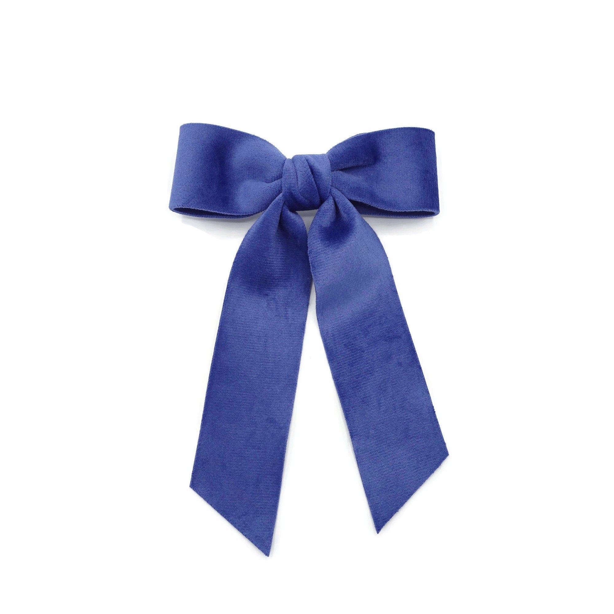 Boon Ties Sapphire Blue Velvet - Lady Hair Bow