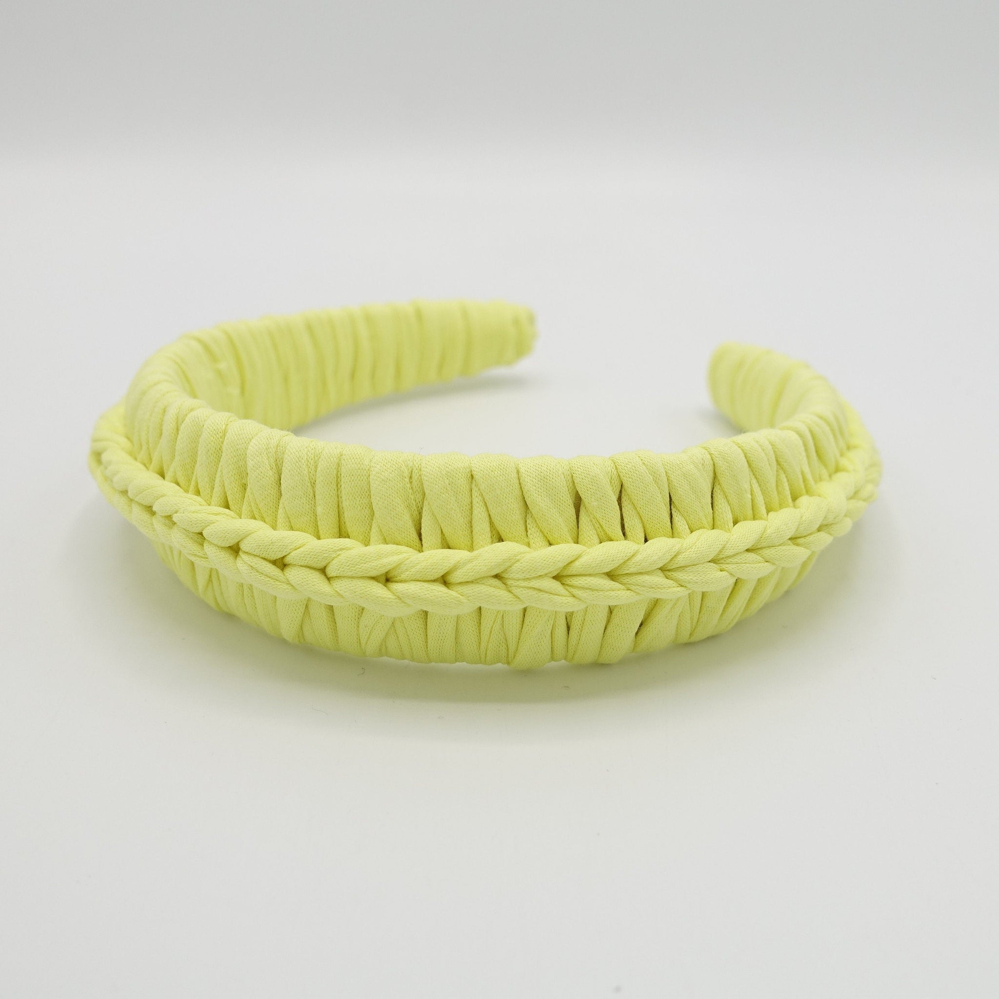 veryshine.com Yellow cotton wrap braided headband handmade hairband for women -VS202111