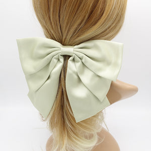 VeryShine droopy satin hair bow double layered hair accessory for women