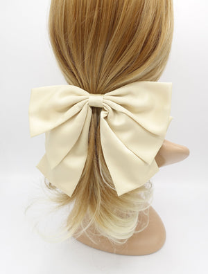 VeryShine droopy satin hair bow double layered hair accessory for women