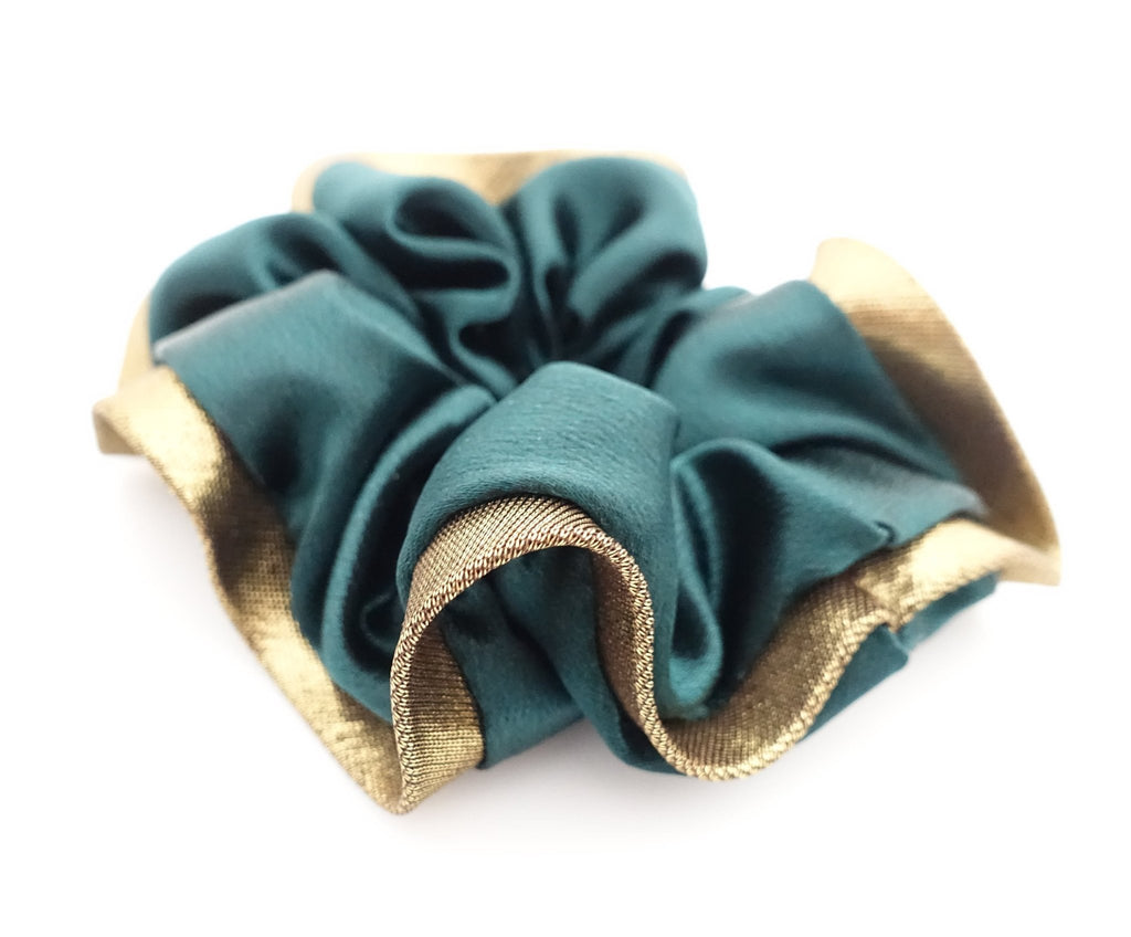 VeryShine golden dazzling trim vivid satin scrunchies women hair elastic scrunchy accessory