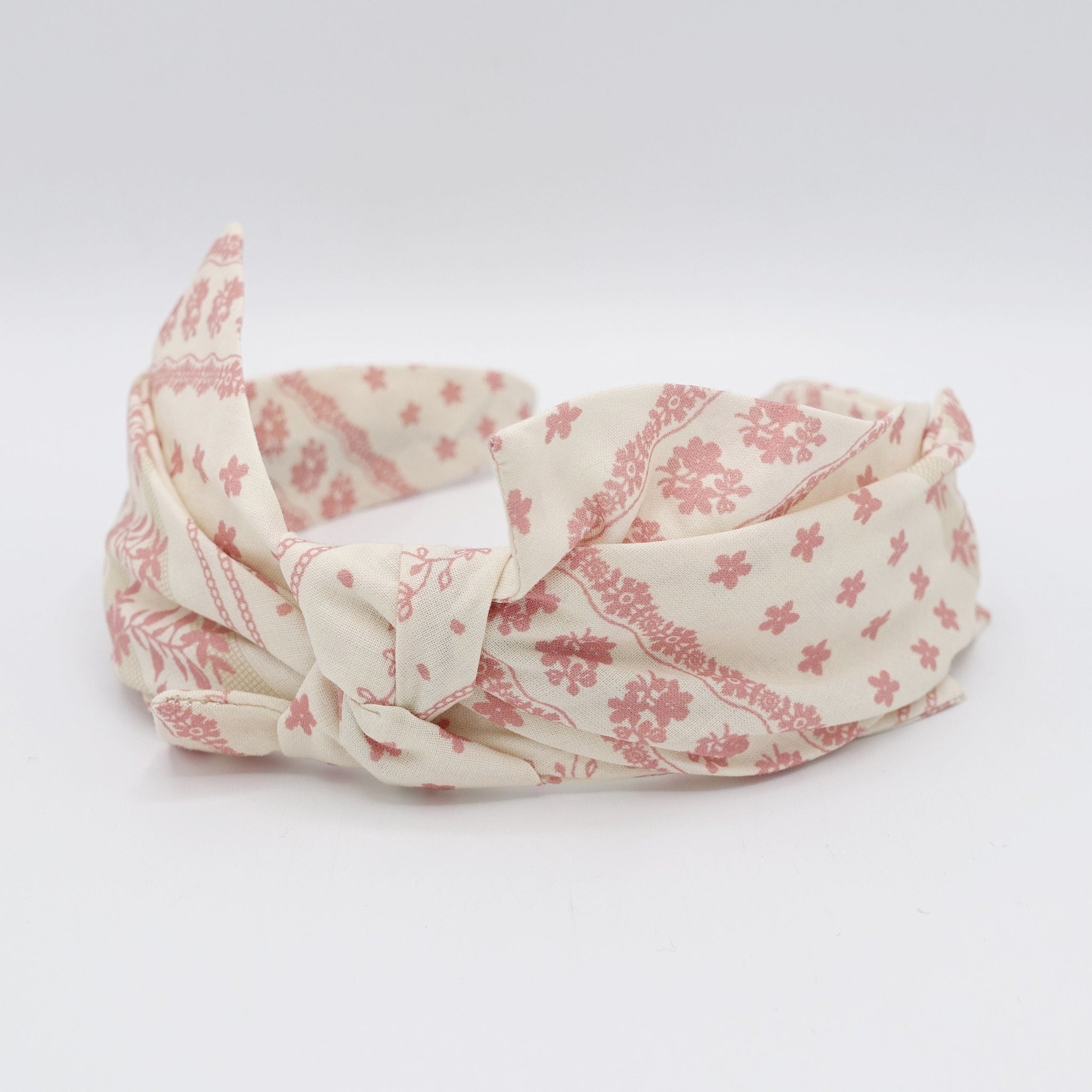 VeryShine cotton bow knot headband floral wired hairband for women