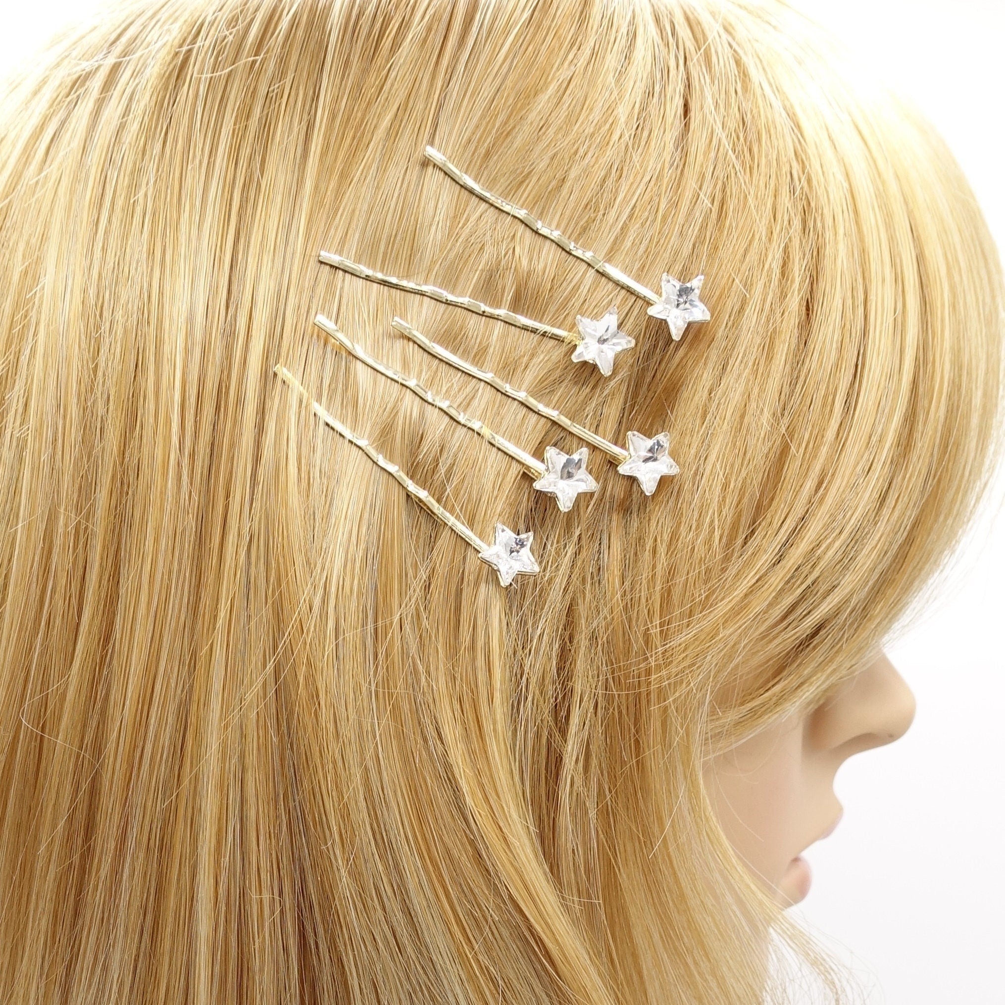 20 Pieces Star Rhinestone Hair Pins Bling Star Hair Clips Crystal Wedding  Hair Clips for Brides Glitter Star for Girl Women Hair Accessories (Silver)