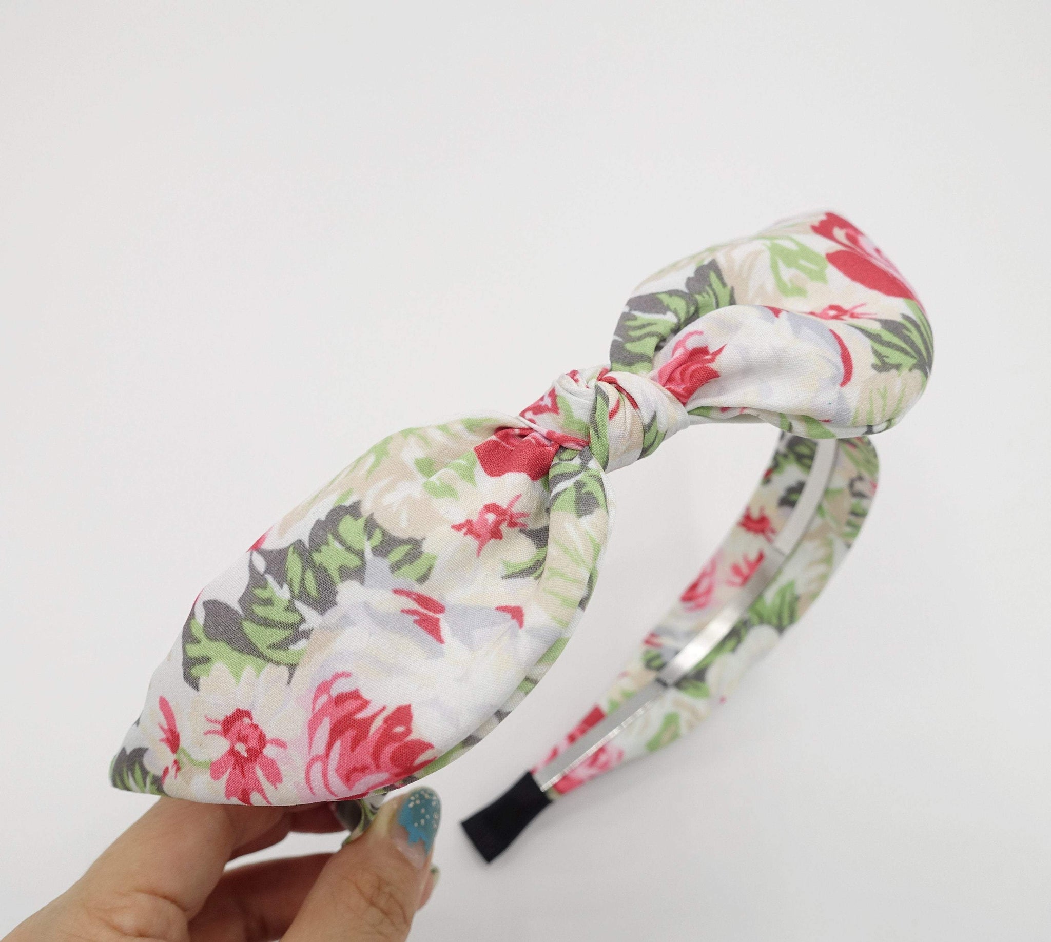 VeryShine Headband narrow bow knot headband wired floral bow hairband for women