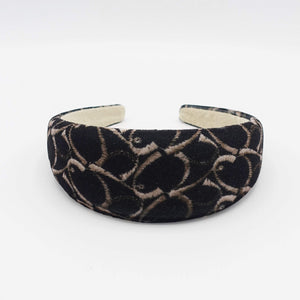 VeryShine heart print velvet padded headband