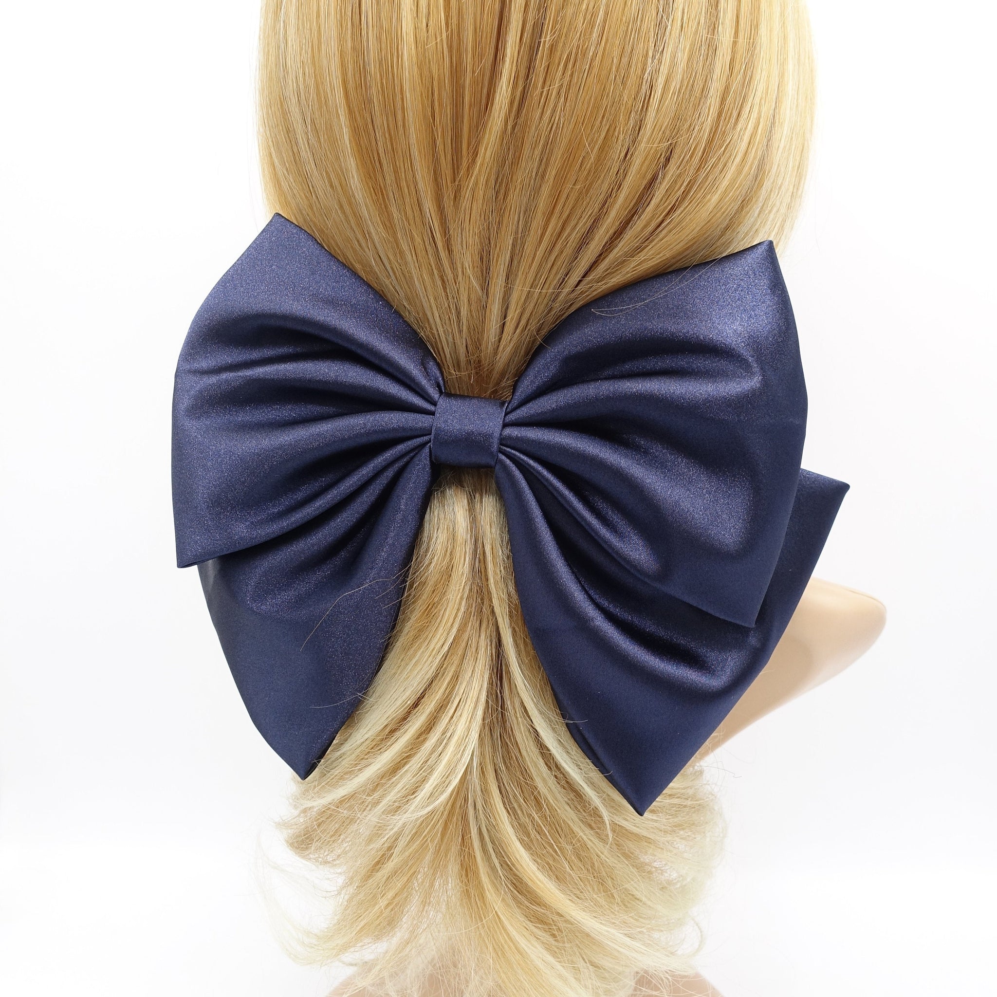 VeryShine large glossy hair bow satin hair accessory for women