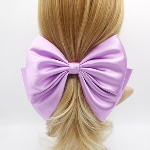 VeryShine Lavender large glossy hair bow satin hair accessory for women