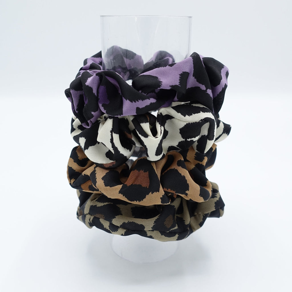 VeryShine leopard print scrunchies set satin hair elastic woman hair accessories