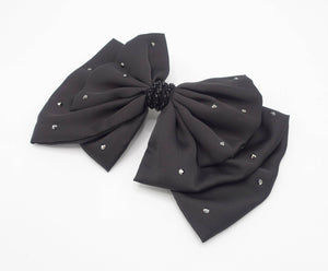 VeryShine Luxury style hair bow black rhinestone embellished hair accessory for women