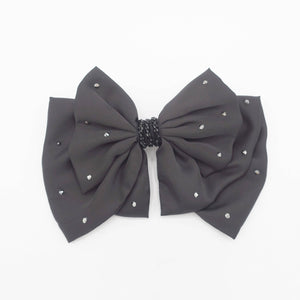 VeryShine Luxury style hair bow black rhinestone embellished hair accessory for women