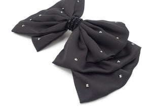 VeryShine Luxury style hair bow black rhinestone embellished hair accessory for women