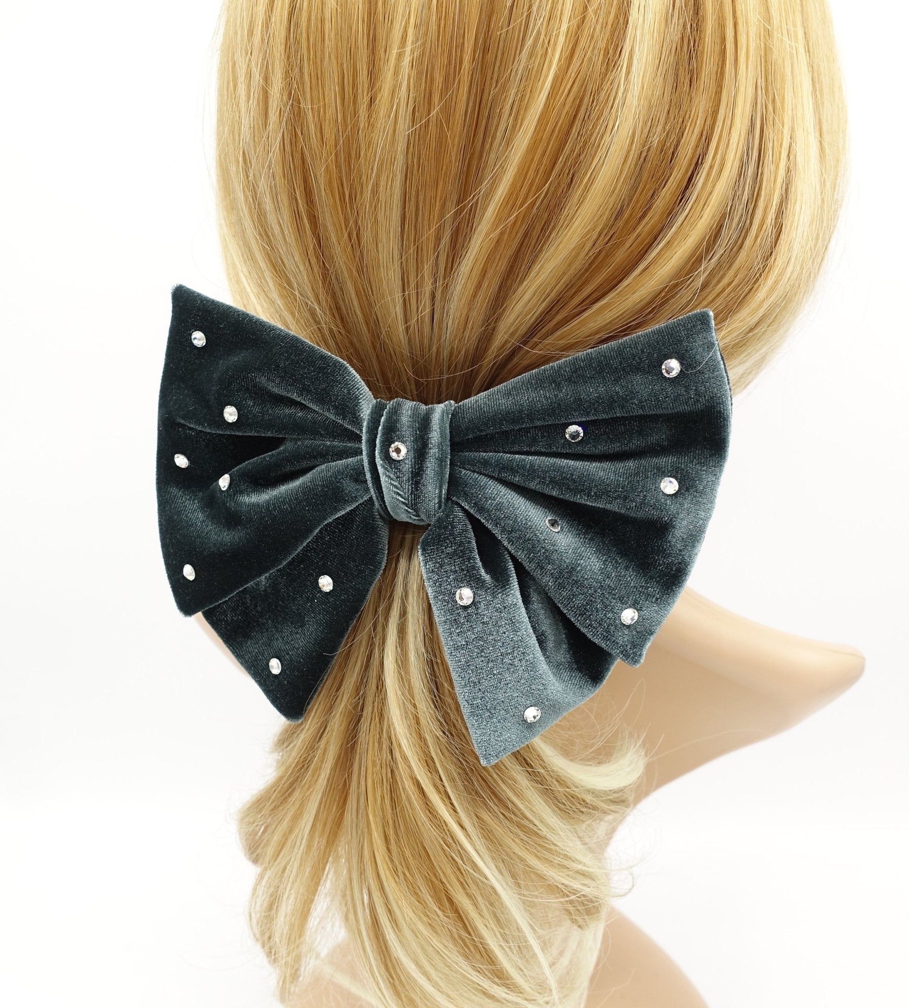 Miu Miu black oversized velvet hair bow