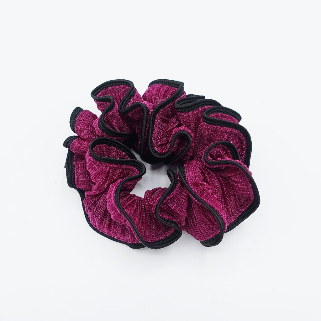 VeryShine scrunchies/hair holder Cherry pink glittering scrunchies pleated women scrunchies hair elastic scrunchy for women