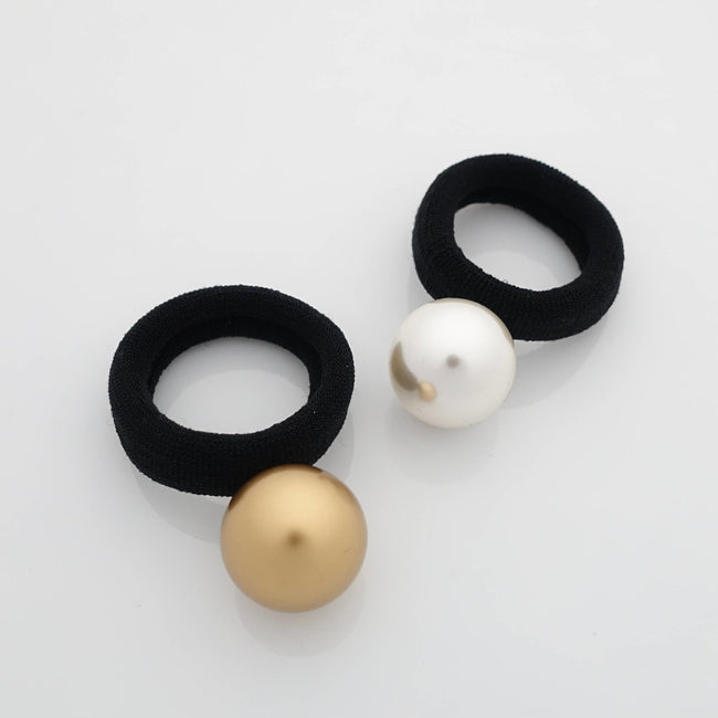 VeryShine scrunchies/hair holder faux pearl hair elastic Set of 2 Sleek Pearl sleek Ball Dangling Elastic Bands Ponytail Holders Elegant Women Hair Accessories