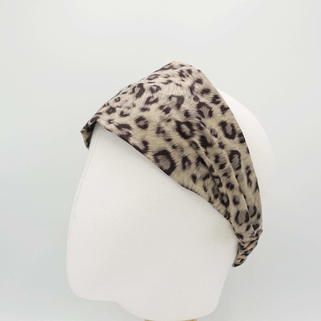 VeryShine suede fabric headband leopard print elastic turban women hair accessory