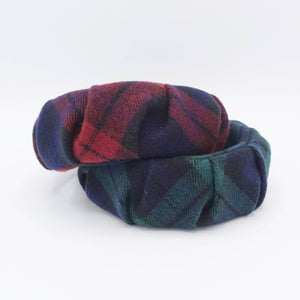 VeryShine tartan headband plaid check woolen Fall Winter hair accessory for women