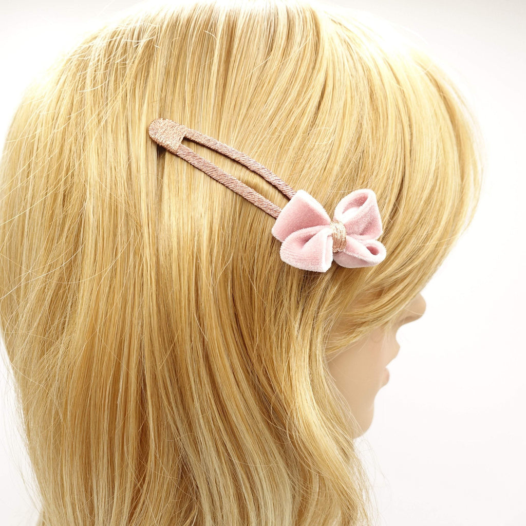 VeryShine tiny velvet bow snap hair clip