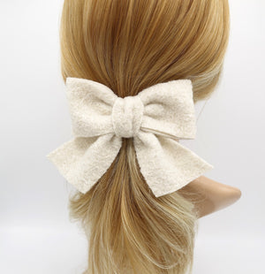 VeryShine woolen teddy hair bow cute hair accessory for women